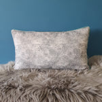 Load image into Gallery viewer, Abstract animal print velvet cushion with seafoam velvet piping
