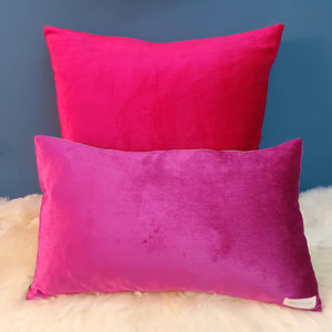 Cerise Pink Large Square Plush Velvet Cushion