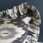 Load image into Gallery viewer, Fyfe Square Ikat Cushion with Frill.
