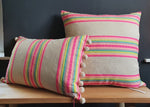 Load image into Gallery viewer, Woo Woo rectangular Cushion with Pom Poms
