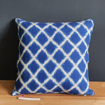 Load image into Gallery viewer, Celeste Square Indigo Blue Ikat Scatter Cushion with Piping
