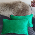 Load image into Gallery viewer, Magenta/Emerald Green Double-Sided Rectangular Plush Velvet Cushion
