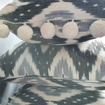 Load image into Gallery viewer, Fyfe Square Ikat Cushion with Frill.
