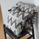 Load image into Gallery viewer, Fyfe Square Ikat Cushion with Frill.
