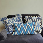 Load image into Gallery viewer, Gigi Large Square Ikat Cushion with frill
