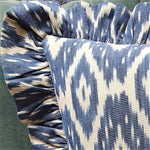 Load image into Gallery viewer, Gigi Large Square Ikat Cushion with frill
