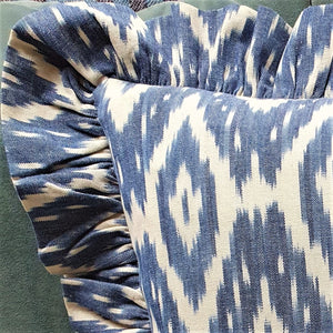 Gigi Large Square Ikat Cushion with frill