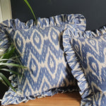 Load image into Gallery viewer, Gigi Large Square Ikat Cushion with frill
