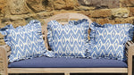 Load image into Gallery viewer, Gigi Large Square Ikat Cushion with frill
