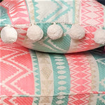 Load image into Gallery viewer, Happy Hour Rectangular Cushion with Pom Poms.
