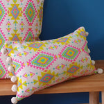 Load image into Gallery viewer, Havana Rectangular Cushion with Pom Poms
