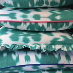 Load image into Gallery viewer, Isla Oversized Square Ikat Cushion with Hot Pink Piping
