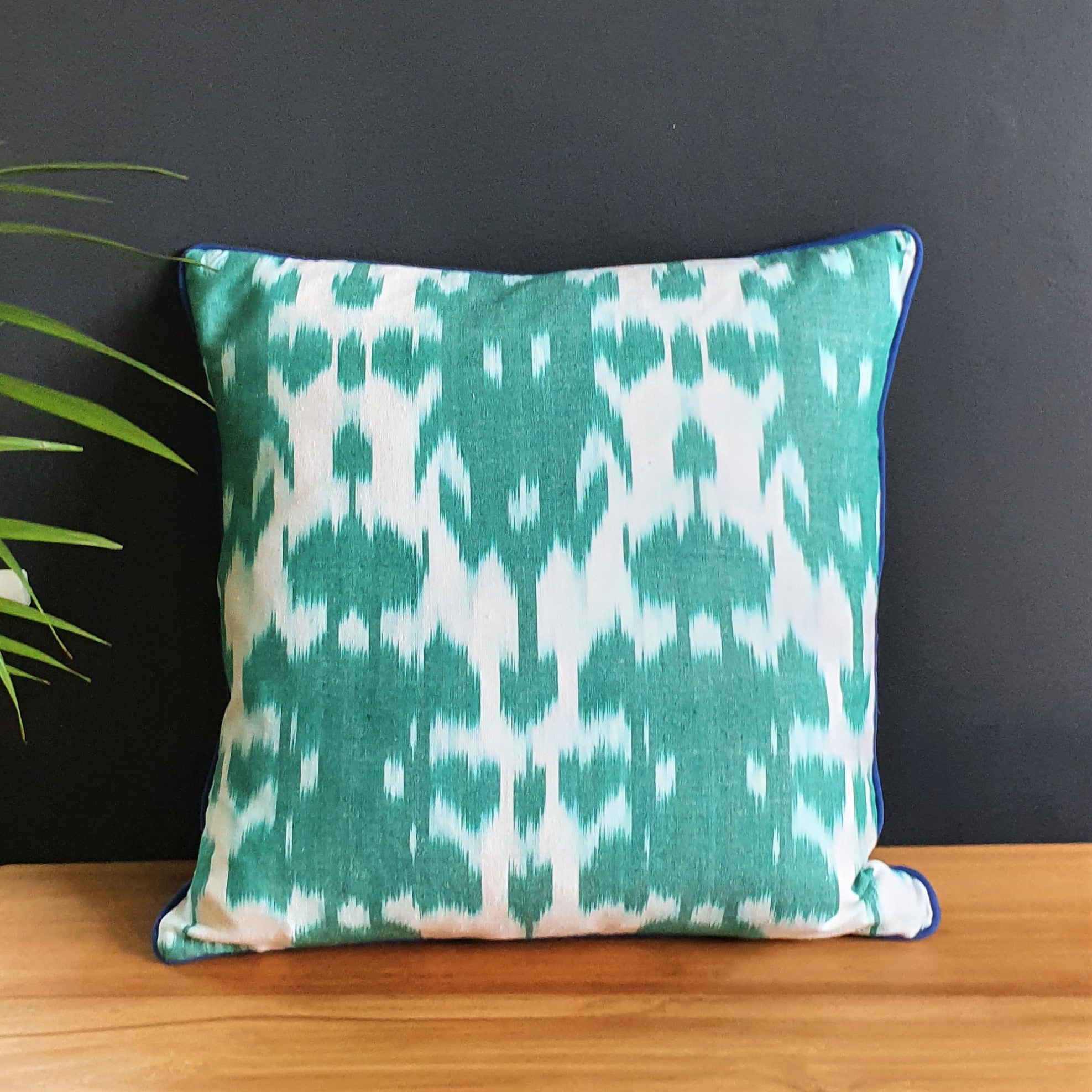 Isla Square Scatter Cushion with Electric Blue Piping