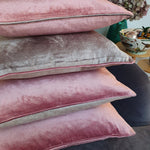 Load image into Gallery viewer, Peony Velvet Plush Scatter Cushion with Pebble Velvet piping
