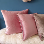 Load image into Gallery viewer, Peony Plush Velvet Large Square Cushion
