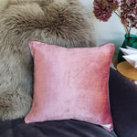 Load image into Gallery viewer, Peony Velvet Plush Scatter Cushion with Pebble Velvet piping
