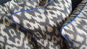 Staffa Square Cushion with Electric Blue piping