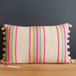 Load image into Gallery viewer, Woo Woo rectangular Cushion with Pom Poms
